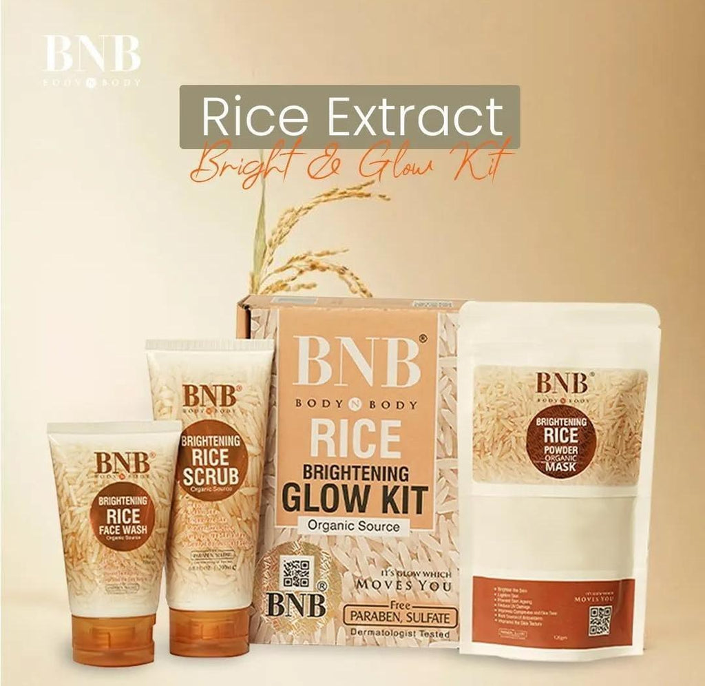 Rice Glow Kit 3 in 1 Face Wash Scrub Mask for All Skin Types