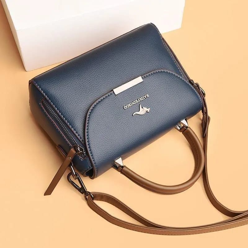 Leather Crossbody Bag for Women with Top Handle and Long Strap