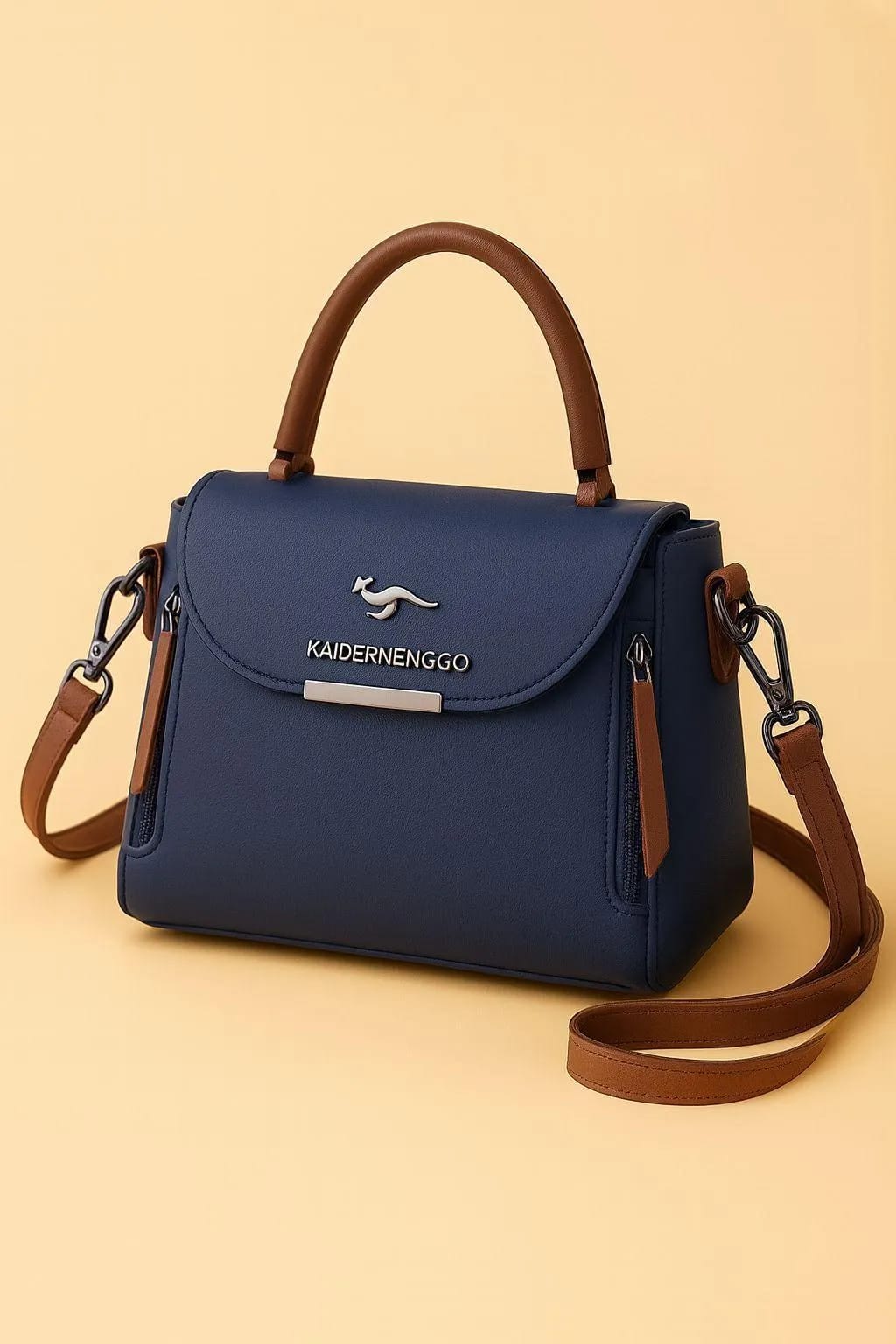 Leather Crossbody Bag for Women with Top Handle and Long Strap