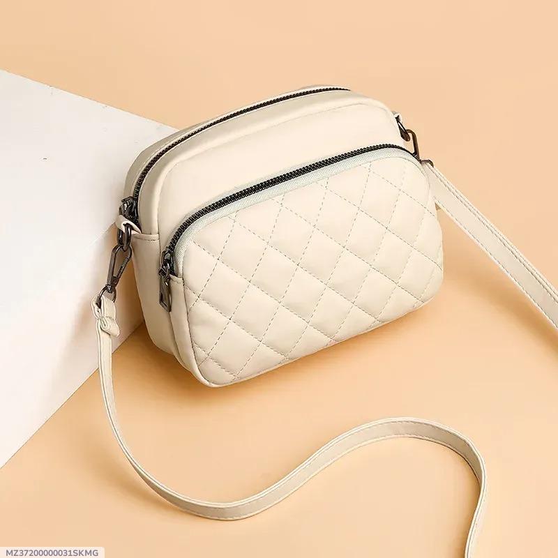 Off White Quilted Crossbody Bag for Women