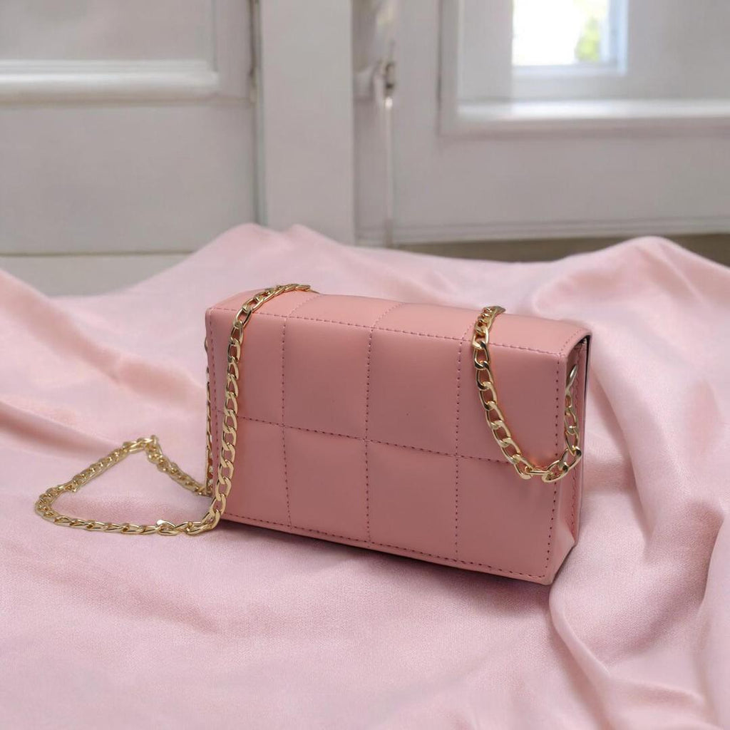 Pink PU Leather Crossbody Bag for Girls
