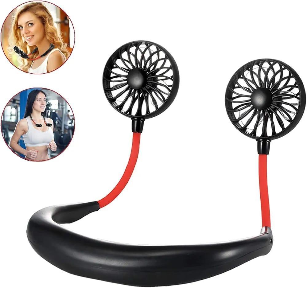 Neck Fan Dual Blower Black Portable Cooling