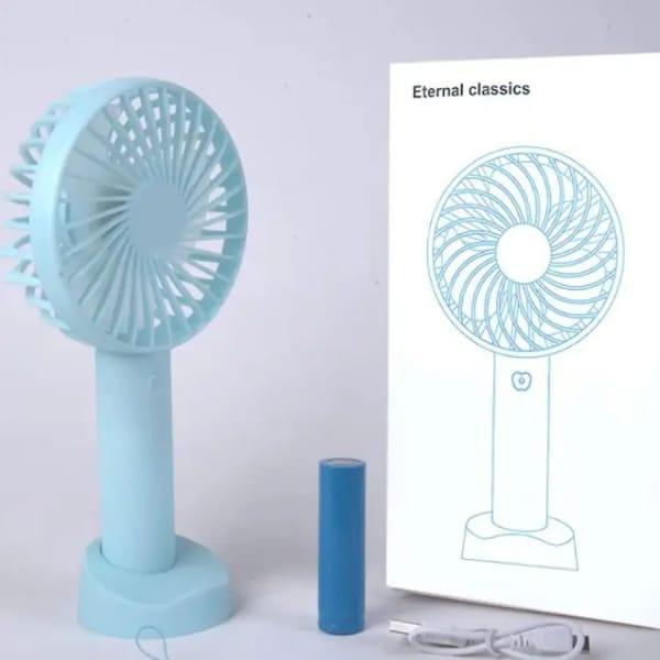 USB Mini Portable Fan Blue Pink Plastic