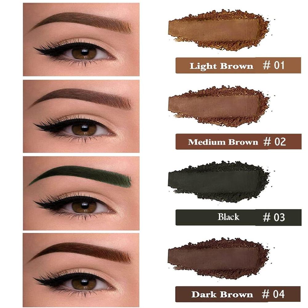 Eyebrow Stamp Kit with Brush & Stencil Brown Black Medium Lasting