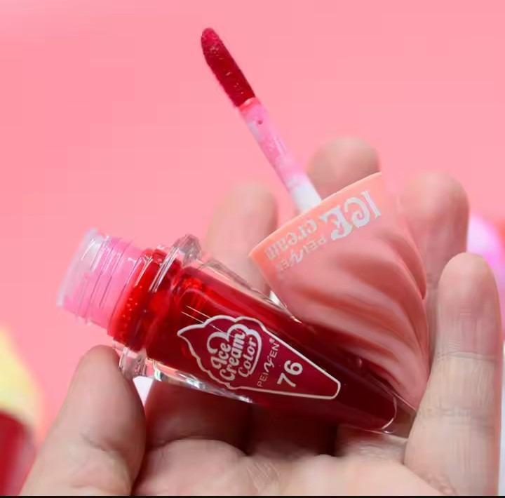 Ice Cream Color Lip Glaze Bold Red 76 BPA Free