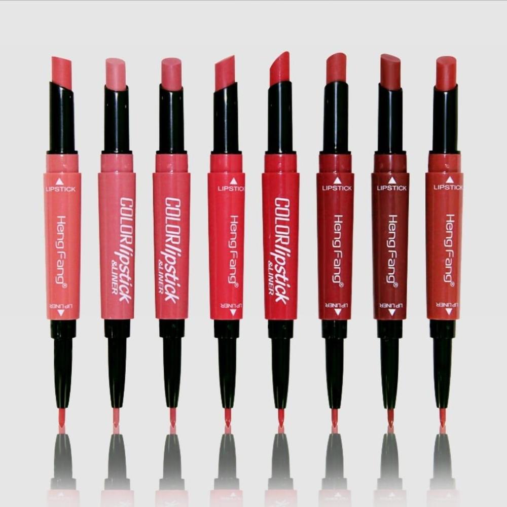 2 in 1 Lipstick & Lipliner Pack of 8