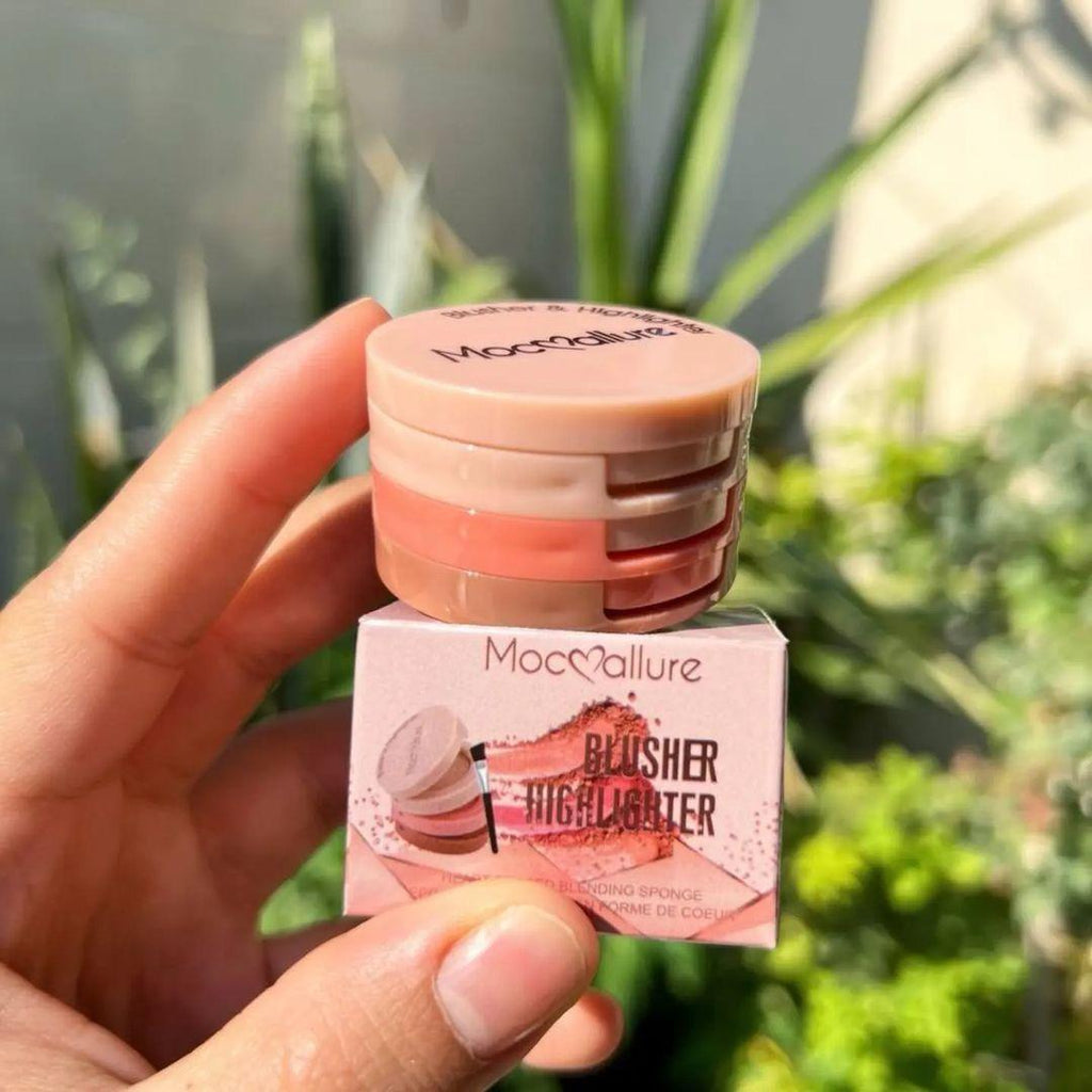 Peach 3-in-1 Blush Highlighter Kit for Daily & Party Wear