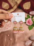 Fancy Gold Plated Crystal Jhumka