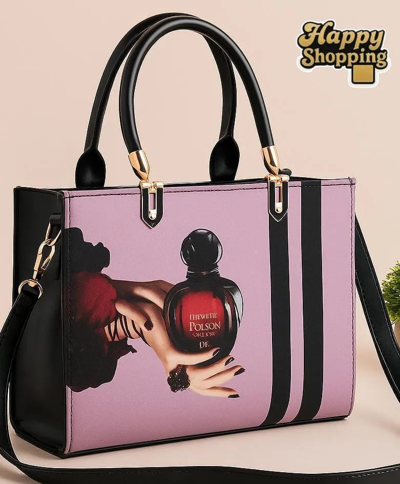 Women Printed Canvas Shoulder Bag Multicolor 9.5x12.5"